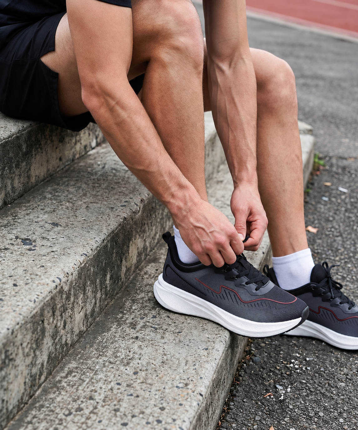 Blue sports footwear